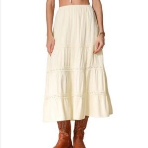 Elegant Cream Maxi Skirt